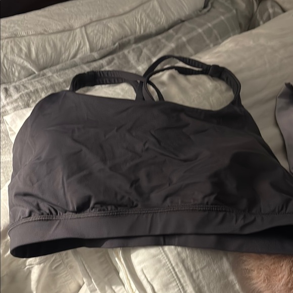 lululemon athletica Charcoal Sports Bra Energy like new size 12 - Picture 2 of 3
